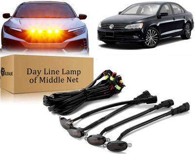 Selifaur B2L409 High-Quality ABS Smoked LED Front Grille Running Light For Jetta Type-2 Car Fancy Lights(Yellow, Orange)