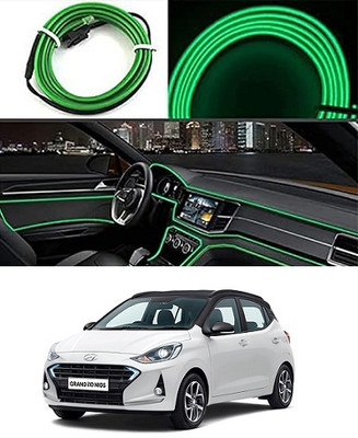 SLSHILPA EL Wire Interior Light with Adapter (5 Meter) For Hyundai Grand i10 Nios Magna Car Fancy Lights(Green)