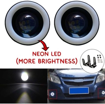 JUST MOD High Power 3.5 inch LED Fog Light Projector Cob with Angel Eye Ring for Cars Car Fancy Lights(White)