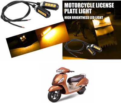 XZRTZ Motorcycle License Plate Lamp 8 LED , Tail Light for Number Plate Pack of 2 X96 License Plate Light Motorbike LED for TVS (12 V, 12 W)(Super XL, Pack of 2)