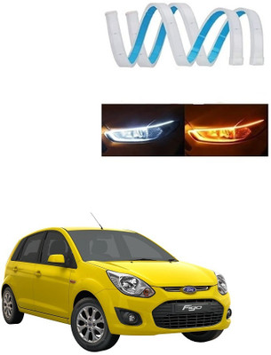SPREADX Car Headlight Led Strip White DRL Daytime Light 12v For Ford Figo Type-1 Car Fancy Lights(White, Yellow)