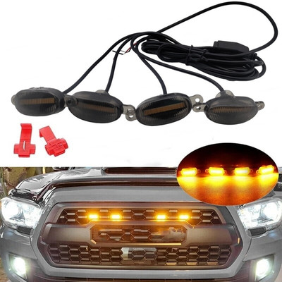 SONSOU Smoked LED Universal Daytime Running Light Led Car Grill Off-Roading Light Car Fancy Lights(Orange)