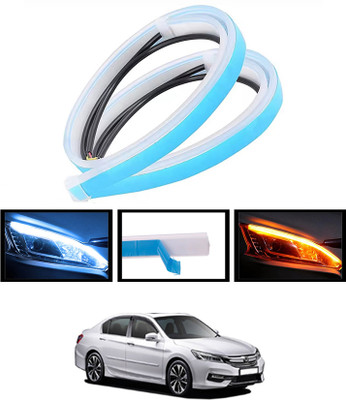 ABJD 12V/Yellow/White/Long Life Turn Singnal Audi Style DRL Flexible Strip Light-06 Indicator Light Car LED for Honda (12 V, 55 W)(Accord, Pack of 2)