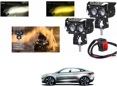 PRTEK 2-LED Dual Color Fog Lights, Yellow & White Projector, Universal Pack of 2 X206 Car Fancy Lights(Black)