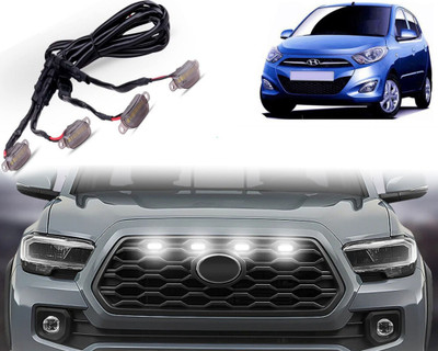 Selifaur High-Quality ABS Smoked LED Front Grille Running Light I10_Type-2 Car Fancy Lights(White)