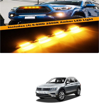 PRTEK Front Grille Running Light Car Fancy Lights FORVolkswagenTaigun Car Fancy Lights(Black)