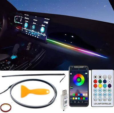 EliteAuto Premium 110cm Car Usb Dashboard Ambient Light with Symphony remote+App Control Car Fancy Lights(Multicolor)
