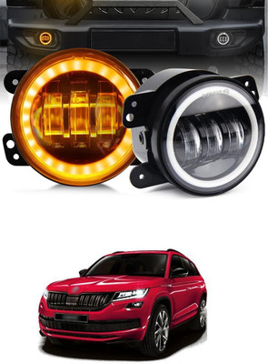 GONAMA Universal 4 inch White Amber Ring DRL Fog Light Round Light LED Fog Lamp sg51 Car Fancy Lights(Multicolor)