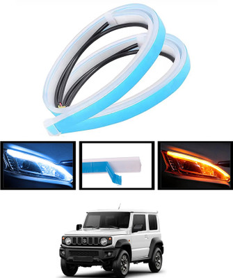 ABJD 12V/Yellow/White/Long Life Turn Singnal Audi Style DRL Flexible Strip Light-160 Indicator Light Car LED (12 V, 55 W)(Jimny, Pack of 2)