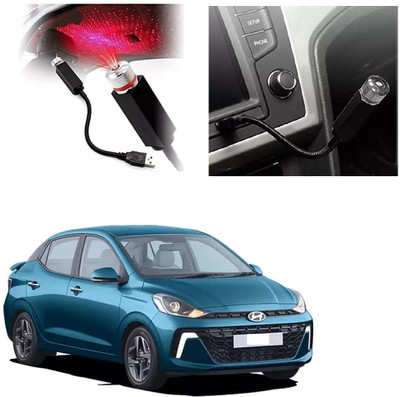 AutooNation Car interior USB Ambient Star Projector Use Party Light For Hyundai Aura 2023 Car Fancy Lights(Red)