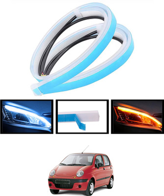 ABJD 12V Audi Style Flexible Strip DRL Yellow/White/Long Life Turn Signal Light-184 Car Fancy Lights(White, Yellow)