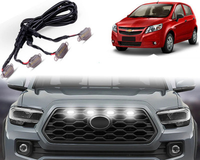 Selifaur High-Quality ABS Smoked LED Front Grille Running Light Sail_Hatchback Car Fancy Lights(Black)