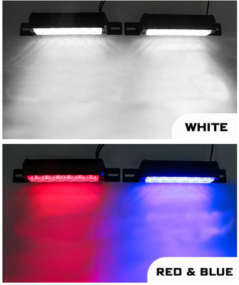 ZULUSTYL 2 X 6 LED Car Warning Police Grill Flasher With Remote Multi Flashing Light_4 Car Fancy Lights(Red, Blue)