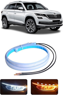 EverLand White & Amber LED Daytime Running Lights Headlamp Indicator Car FancyLights E486 Car Fancy Lights(White, Yellow)