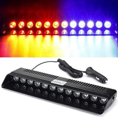 JUST MOD Police Light 9 Led Red, Blue & White Strobe Flashing Warning Lights for All Cars Car Fancy Lights(Red, Blue, White)