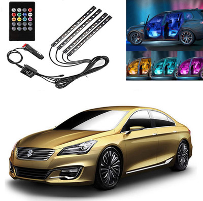 ROYAL AUTO MART Atmosphere LED Interior Light Under Dashboard with Remote Universal for Car_463 Car Fancy Lights(Multicolor)