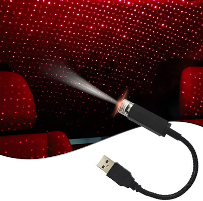 aksmit Roof Star Light USB Adjustable Flexible Car Night Decoration fit Car, Bedroom Car Fancy Lights(Red)