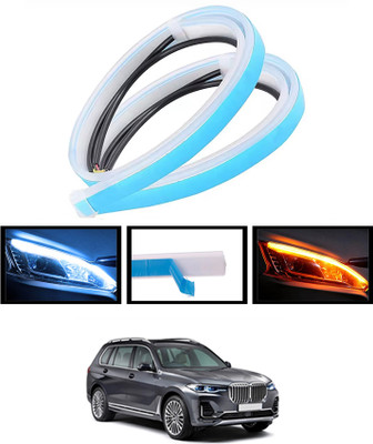 ABJD 12V/Yellow/White/Long Life Turn Singnal Audi Style DRL Flexible Strip Light-314 Indicator Light Car LED for BMW (12 V, 55 W)(Universal For Car, Pack of 2)