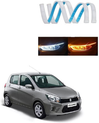 SPREADX Car Headlight Led Strip White DRL Daytime Light 12v For Maruti Suzuki Celerio Car Fancy Lights(White, Yellow)