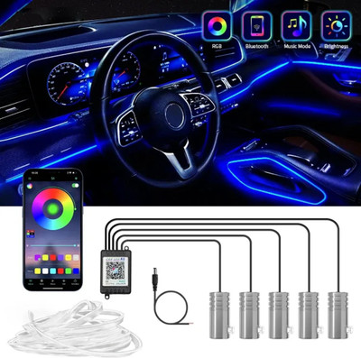 AutoPowerz Multicolor 9 in 1 Car Interior Under Dash Vibe Ambience Atmosphere Neon Light Car Fancy Lights(Multicolor)