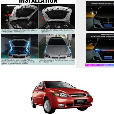 PECUNIA Car Fancy Reflector LED Bar Flexible Car Hood Strip Light 817 Car Reflector Light(Mullti Color)