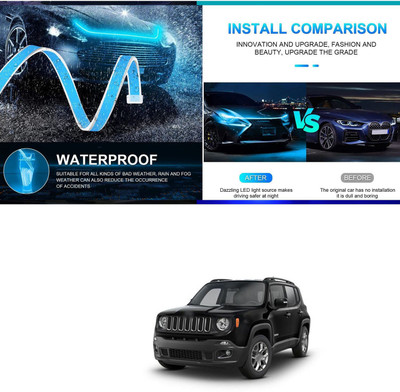 PECUNIA Car Fancy Reflector LED Bar Flexible Car Hood Strip Light 360 Car Reflector Light(Blue)