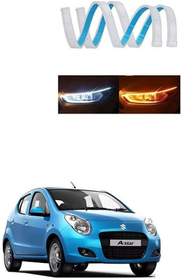 SPREADX N-Car Headlight Led Strip White DRL Daytime Light 12v Maruti Suzuki A-Star Car Fancy Lights(White, Yellow)
