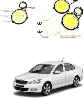 LOVMOTO 12V Round LED Lights DRL Daytime Running Light d460 Headlight Car, Motorbike LED for Skoda (12 V, 12 W)(Laura, Pack of 1)