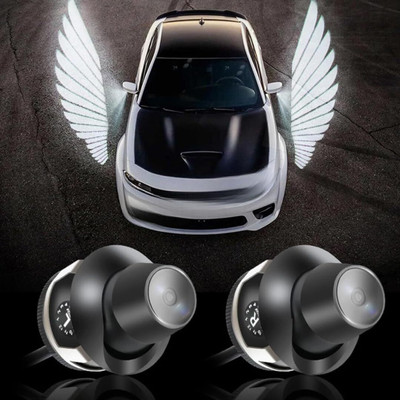 GONAMA Universal Angel Wings Projector Lights Car Side Rear View Mirror Led Projection Car Fancy Lights(Multicolor)