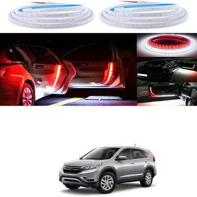 PRTEK Car Door Open Warning LED Strip Light Flashing Signal Safety for HondaCRV Car Fancy Lights(Red, White)