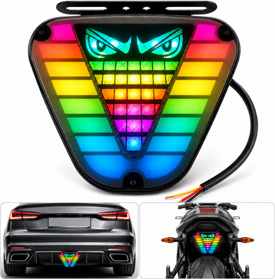 TA Universal 12V RGB Angry Eye F1 Brake & Running Tail Light – Car Bike SUV Car Fancy Lights(Multicolor)