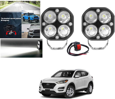PRTEK 3-Inch 4-LED White Fog Light Pods, 2Pcs Super Bright Work Lamps Car Bike X95 Car Fancy Lights(White)
