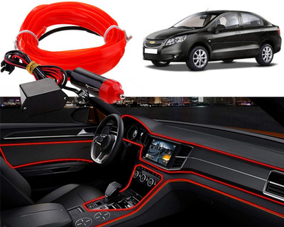 Selifaur R2E51-Cold Dashboard Luxury 5 Meter Car Dashboard EL Wire Sail Car Fancy Lights(Red)