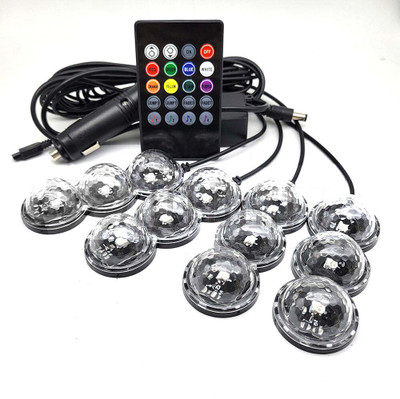 LIU HJG Multicolor Wireless Remote Control Atmosphere Starlight Car Fancy Lights(Black)