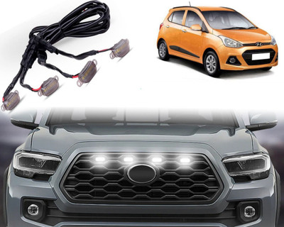 Selifaur High-Quality ABS Smoked LED Front Grille Running Light I10_Grand Car Fancy Lights(White)