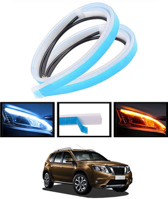 ABJD 12V Audi Style Flexible Strip DRL Yellow/White/Long Life Turn Signal Light-265 Car Fancy Lights(White, Yellow)