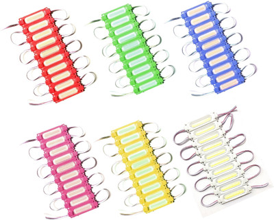 Wizzo (10 Pc Each Red Green Blue Yellow White Pink)60 Pcs 12V DC Capsule 2W LED Module Car Fancy Lights(Multicolor)