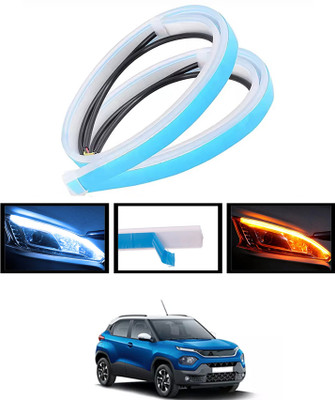 ABJD Audi Style DRL 12V/Yellow/White/Long Life Turn Singnal Flexible Strip Light-210 Indicator Light Car LED for Tata (12 V, 55 W)(Punch, Pack of 2)