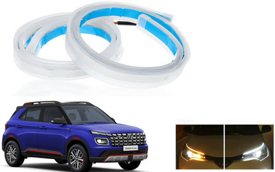 SHOP4U Waterproof 60 CM Flexible Ultra-Fine Daytime DRL Running Venue N Line Car Fancy Lights(Yellow, White)
