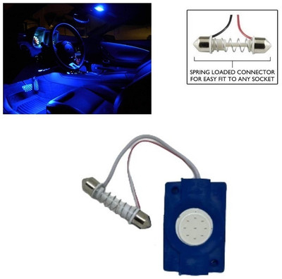 Adhvik Car Dc12v 2.4w COB LED Dome/Map Bulb Roof Ip65 Module Bead Chip Diy Light/Lamp Car Fancy Lights(Blue)
