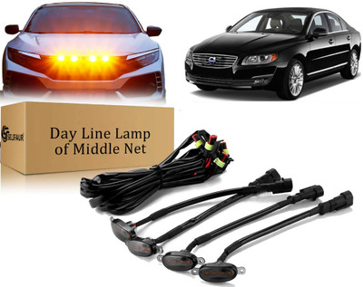 Selifaur B2L419 4 Pcs High-Quality ABS Smoked LED Lens Front Grille Running Light For S80 Car Fancy Lights(Black)