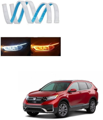 SPREADX N-Car Headlight Led Strip White DRL Daytime Light 12v Honda CRV Car Fancy Lights(White, Yellow)