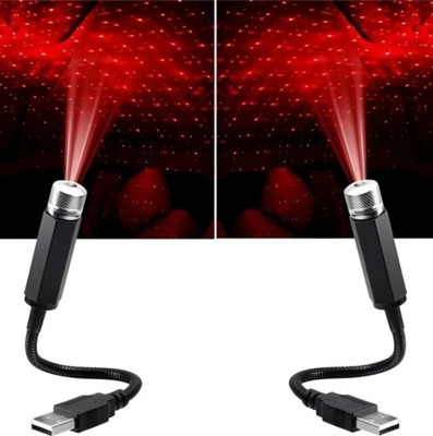Luxurium decor Usb Roof Star LED Lights 10 modes Car interior Ambient Sky Room Night Light Car Fancy Lights(Red)