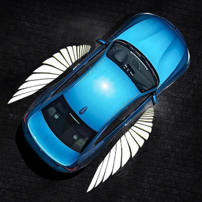 CARMAZE Car Rearview Mirror Welcome Light Angel Wings Shadow Projector Lamp-87 Car Fancy Lights(Black)