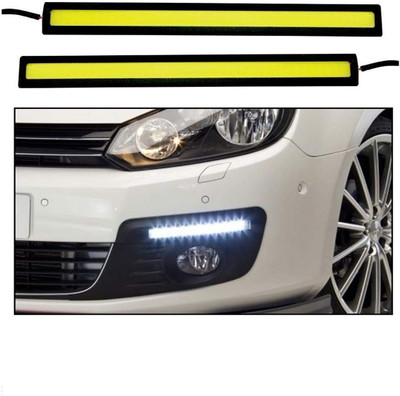 SpeedyAutoCare DRL LED LIGHT WHITE PAIR (17CM) DRL448 Car Fancy Lights(White)