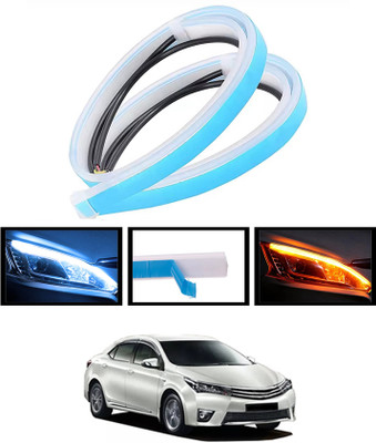 ABJD 12V/Yellow/White/Long Life Turn Singnal Audi Style DRL Flexible Strip Light-10 Indicator Light Car LED for Toyota (12 V, 55 W)(Universal For Car)