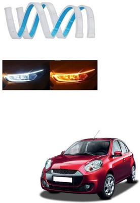 SPREADX N-Car Headlight Led Strip White DRL Daytime Light 12v Renault Pulse Car Fancy Lights(White, Yellow)