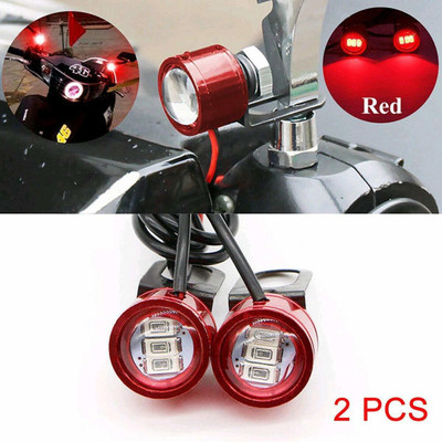 JUST MOD RED LED Bike Flasher Strobe Warning 12V Light For Car and Bikes (1 set) Car Fancy Lights(Red)