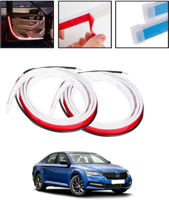 MATIES Waterproof Car Door Strip Waring Light For SuperbSkoda2017 Car Fancy Lights(Red, White)