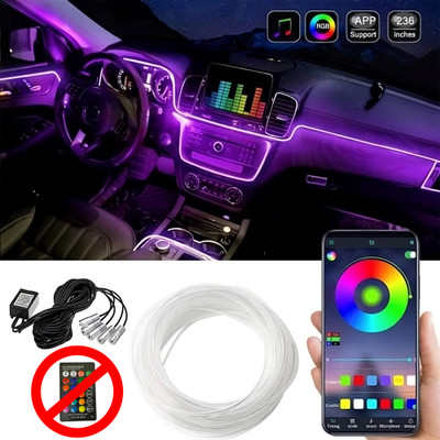 AutoPowerz Multicolor RGB Sound Active Car Dashboard Lighting Kit Ambient Lighting Kit – Wireless Bluetooth APP Control Car Fancy Lights(Multicolor)